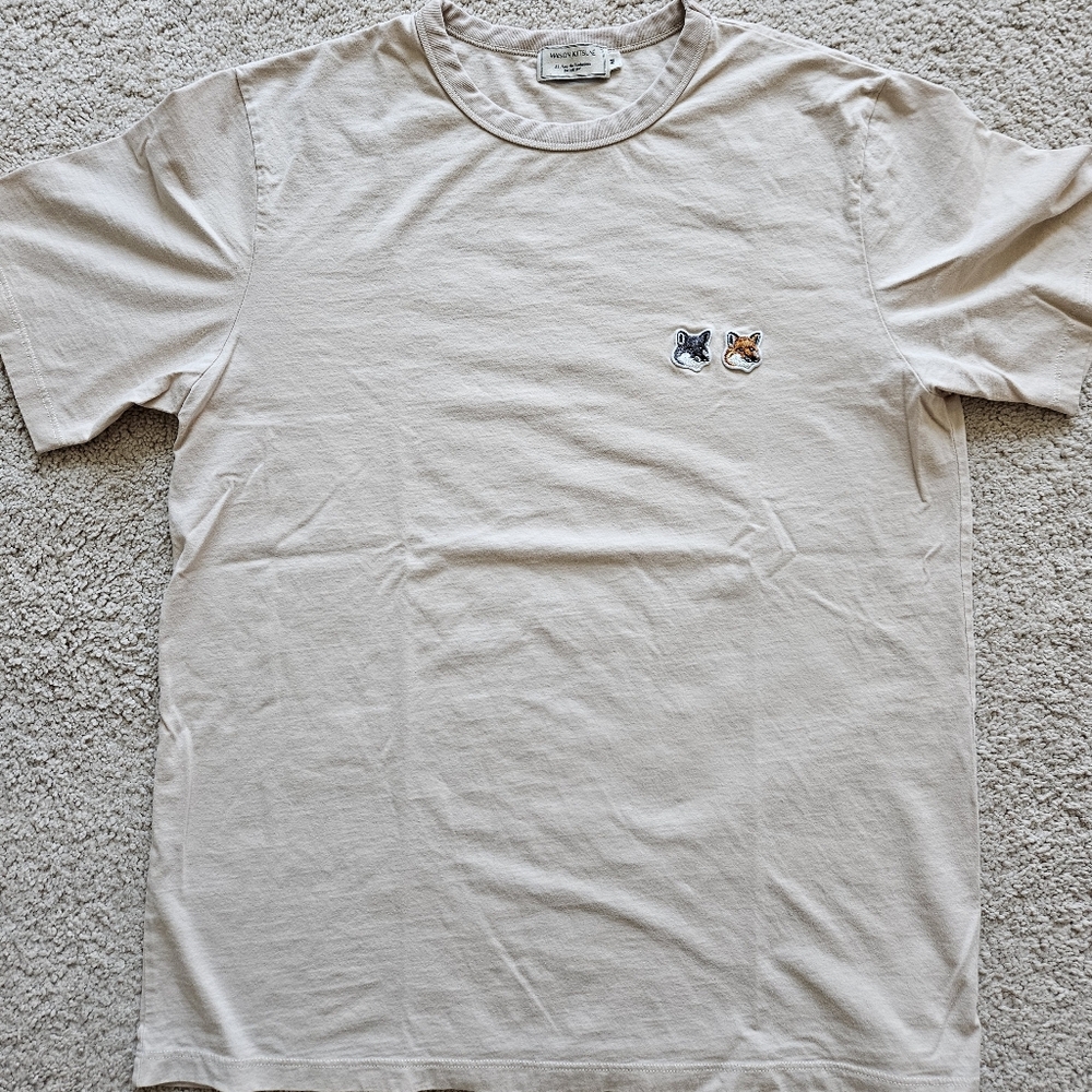 Maison Kitsune Unisex short sleeve beige color t-shirt size M